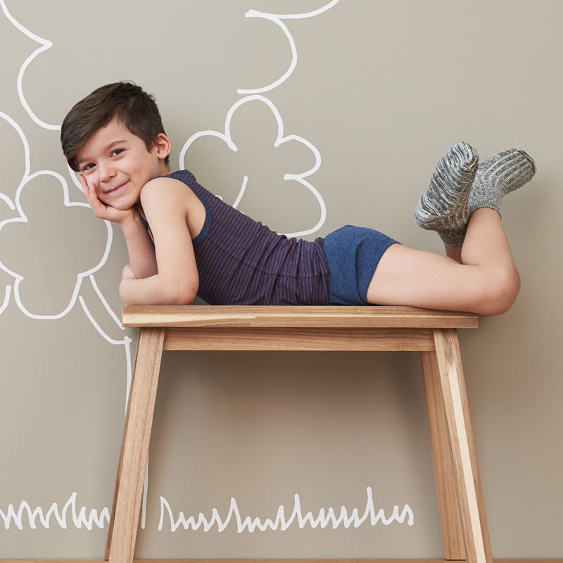 Strumpor Bomull/ull barn grå