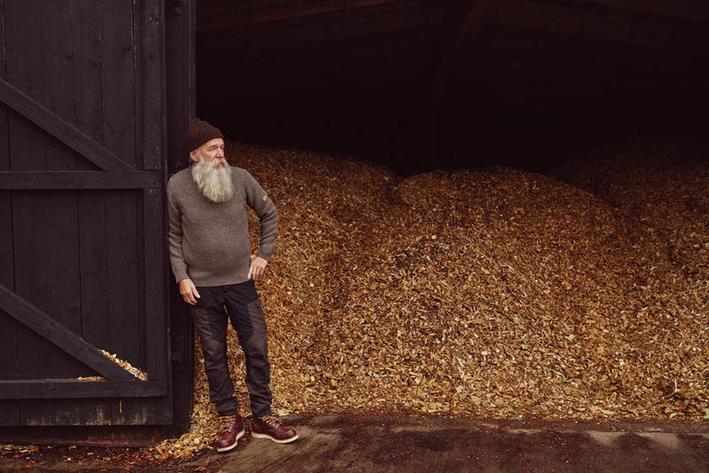 Strukturstickad Tröja Herr Ull,  Nutmeg