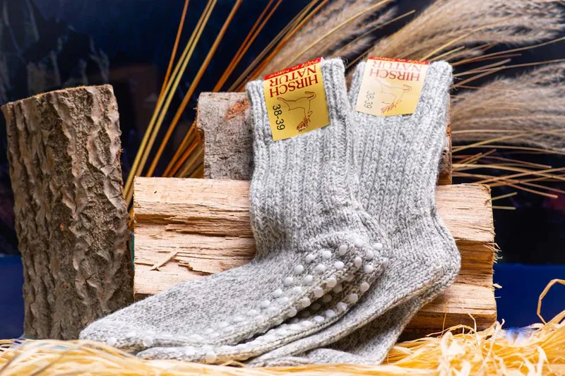 Halk-Sockor Ull, Grå Melerad Halk-Sockor Ull, Grå Melerad