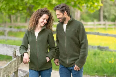 Jacka Ullfleece Herr, olivgrön