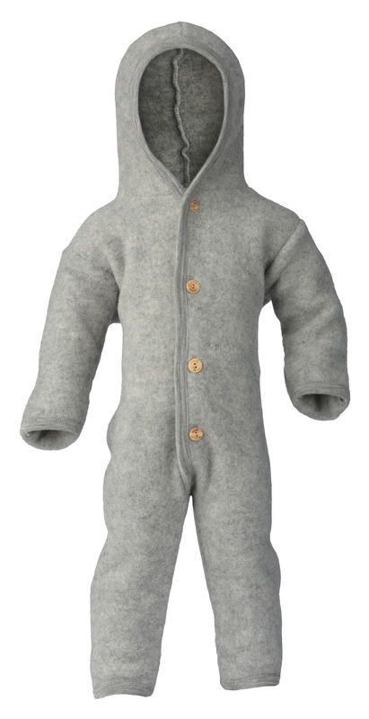 Overall med Luva Ullfleece, Grå Melerad Overall med Luva Ullfleece, Grå Melerad