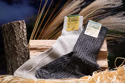 Strumpor Bomull/Lin, Naturvit Melerad