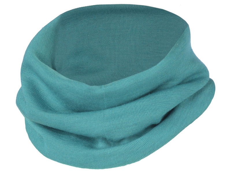 Rundstickad Sjal Ull/Siden Barn, Isblå