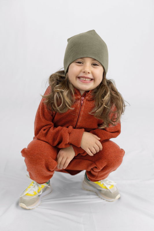 Mössa Ull/Siden, Olive