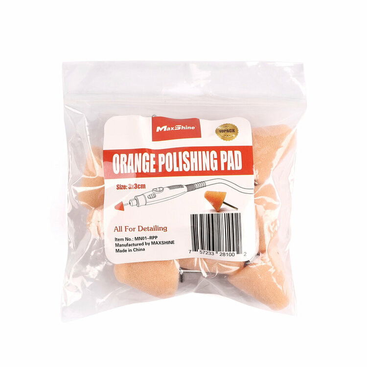 MaxShine Mini Polisher System Accessories Small Orange Polishing Pad (10-Pack)