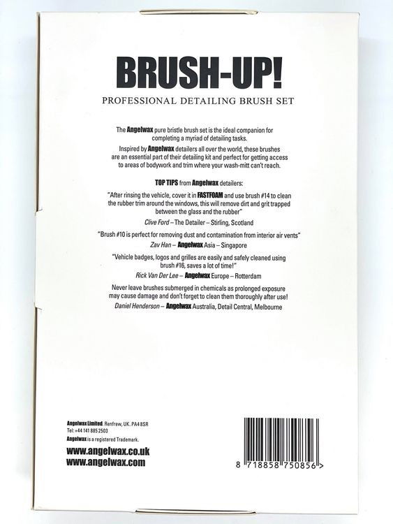 Angelwax Brush-UP! Professional Detailing Brush Set