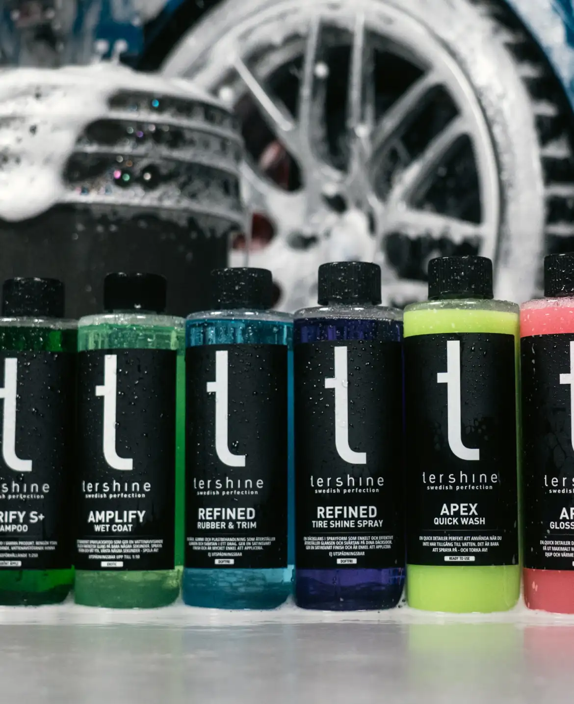 Alla bilvårdsprodukter samlade – rengöring, skydd och tillbehör
