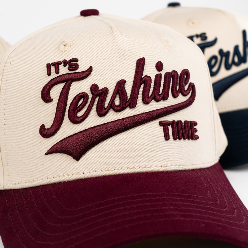 Baseball keps - Tershine Time - Off-White/Maroon