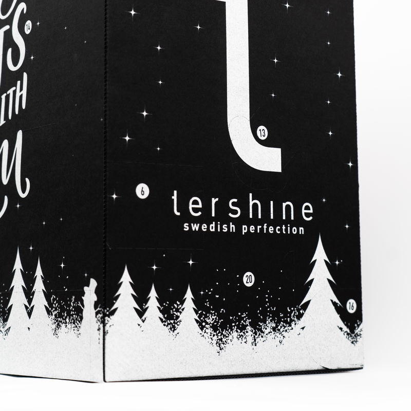 Adventskalender från tershine innehållandes massa härliga bilvårdsprodukter och limiterade full size produkter