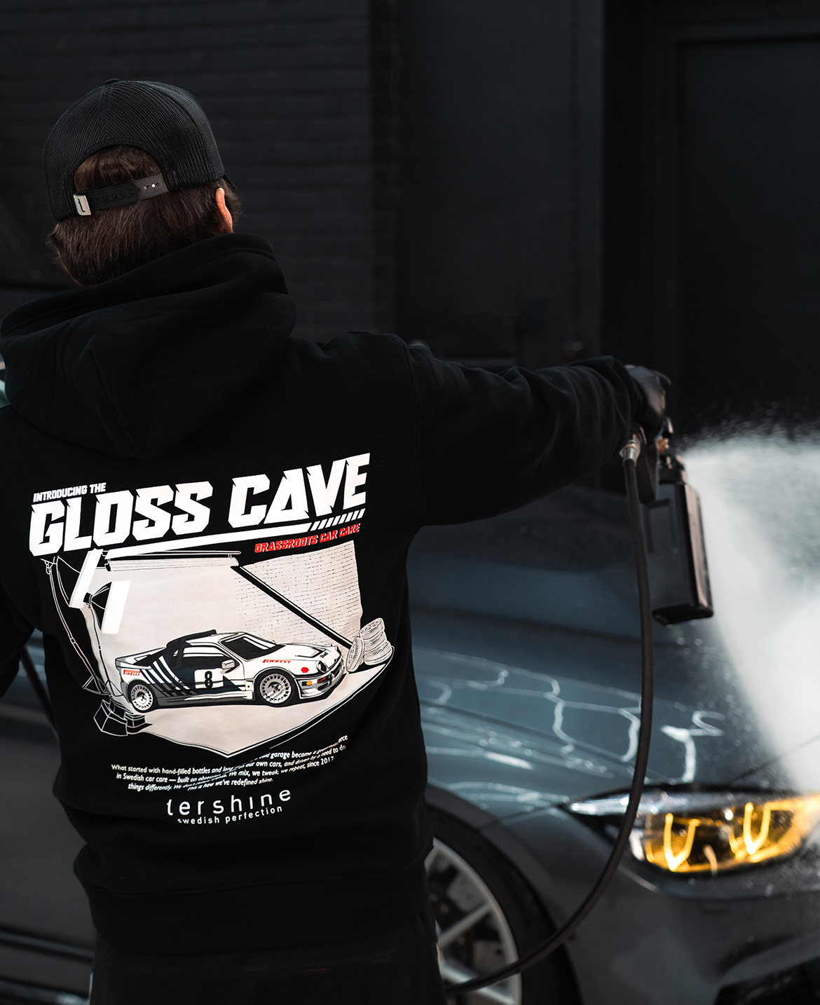 Tershine tröjor – stilrena hoodies och t-shirts för bilvård och vardagsbruk