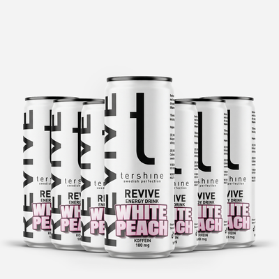 Revive White Peach Energy Drink 330ml (Helt flak)