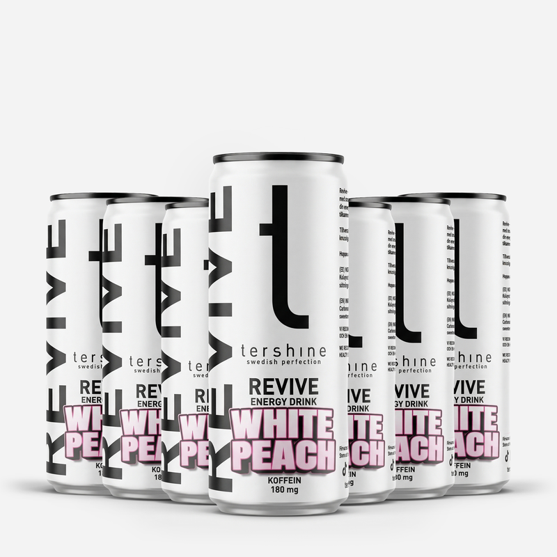 Revive White Peach Energy Drink 330ml (Helt flak)