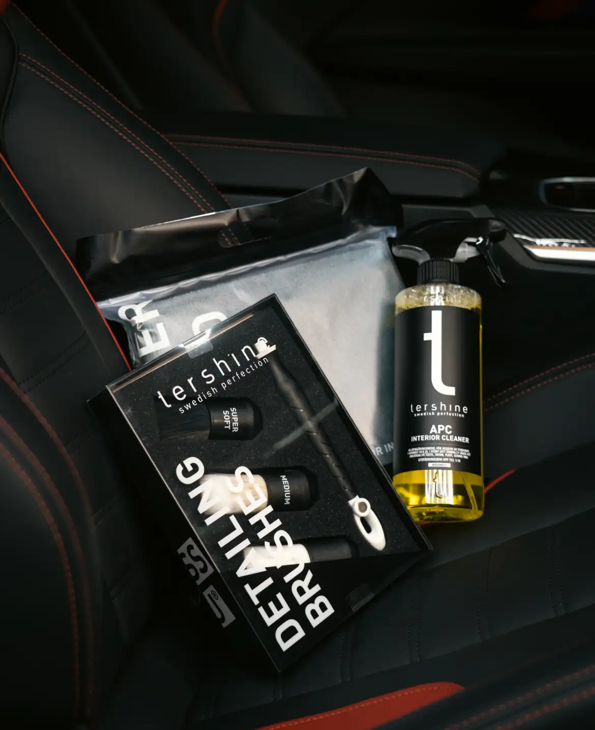 Tershine tillbehör för bilvård – tvätthinkar, penslar och praktiska verktyg