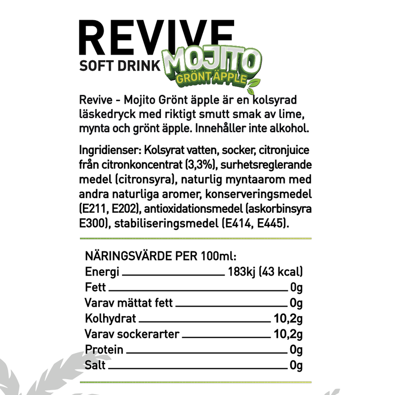 Revive - Mojito Grönt Äpple Soft Drink 330ml