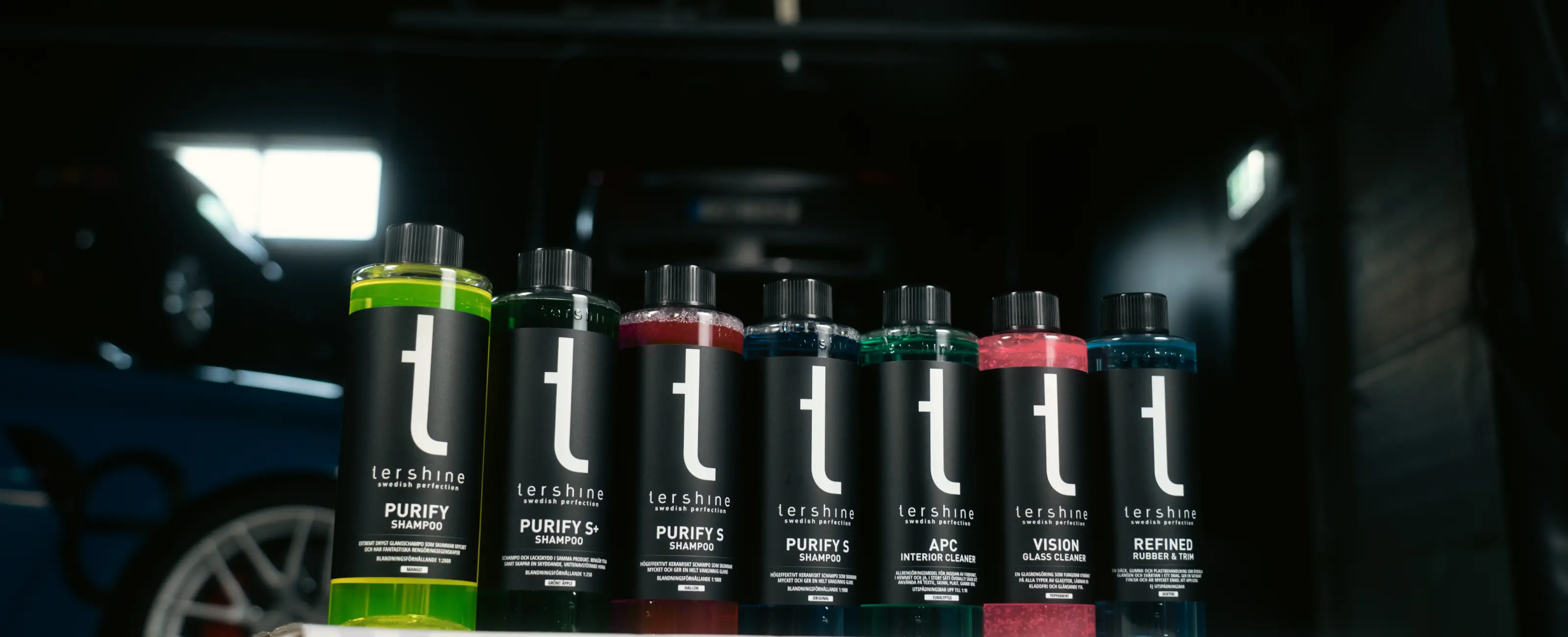 Tershine produktpaket för komplett bilvård – tvätt, polering och interiör