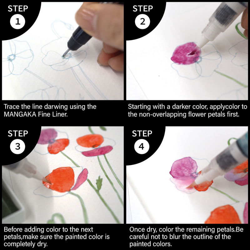 Instruktioner till setet Gansai Tambi Exploring Watercolor Glazing