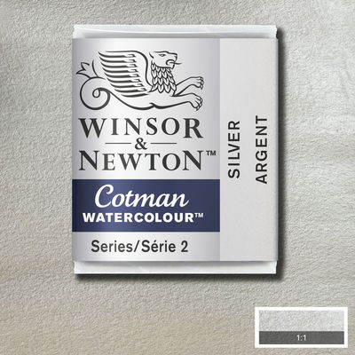 Winsor & Newton Cotman akvarellfärg halvkopp, Silver