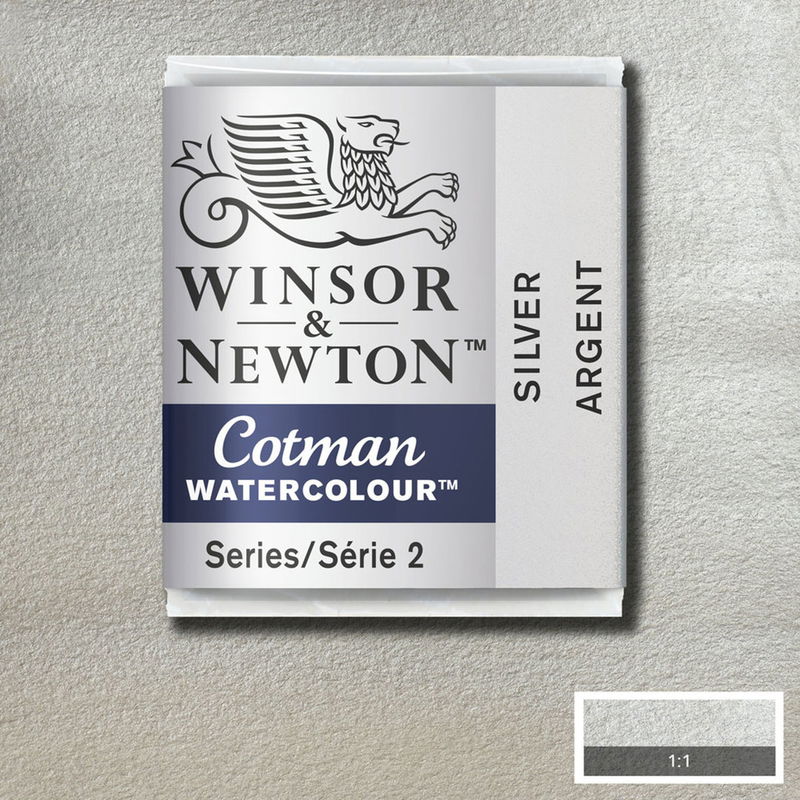 Winsor & Newton Cotman akvarellfärg halvkopp, Silver