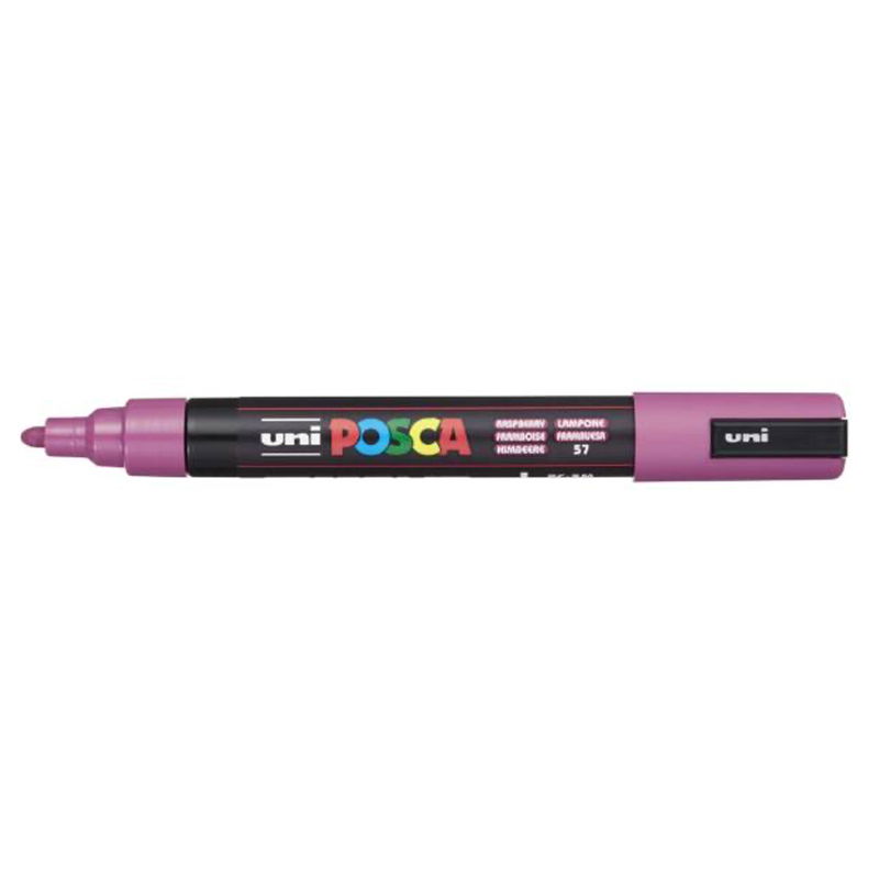 Posca PC-5M Raspberry med spets synlig, öppen marker sedd från sidan