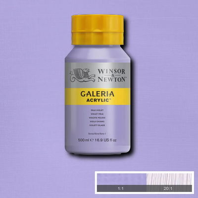 Flaska med 500 ml akrylfärg. Winsor & Newton Galeria Pale Violet