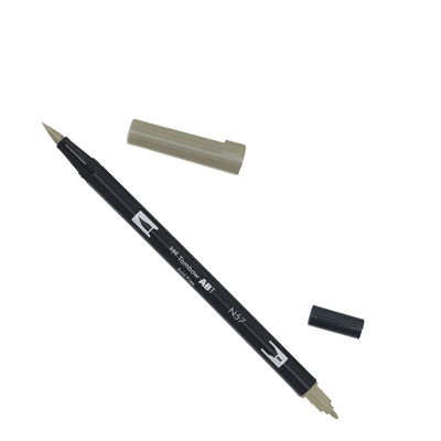 Tombow ABT Warm Gray 5 N57 Tombow ABT Dual Brush, vattenbaserad penna med två spetsar, en fine och en brush, Warm Grey 5 N57