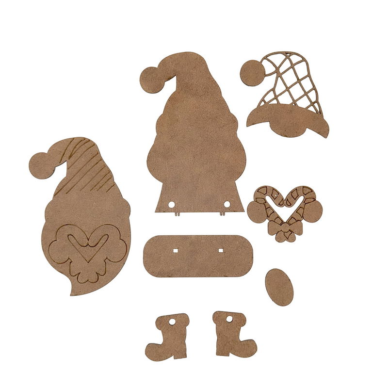 Delar till Tomte på kant med polkagris DIY-kit, julpyssel