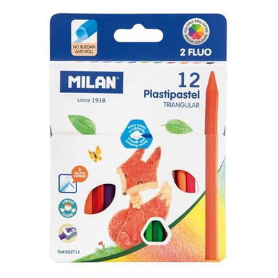 12-pack färgkritor, trekantiga, Milan