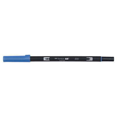 Vattenbaserad penna med två spetsar, en fineliner och en penselspets, Tombow ABT Dual brush Cobalt Blue