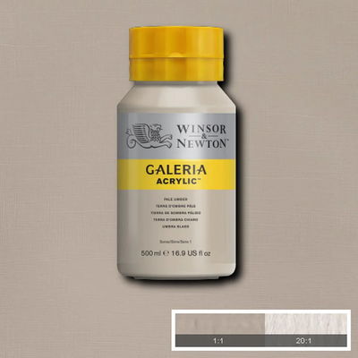 Flaska med 500 ml akrylfärg. Winsor & Newton Galeria Pale Umber