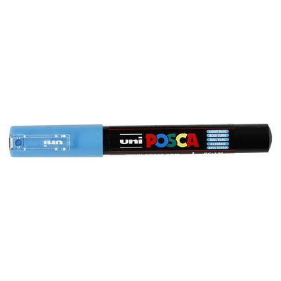 Posca PC-1MC Light Blue med kork, stängd marker sedd från sidan