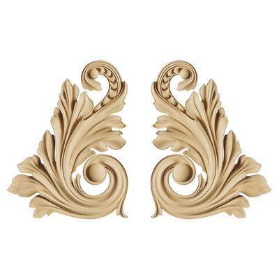 Träornament Volute 2st, 8x6x0,8 cm Flexible Wood, Volute 2st. Dekorativa träornament av böjbart trä