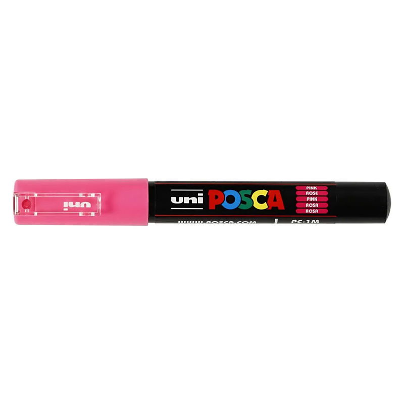 Posca PC-1MC Pink med kork, stängd marker sedd från sidan