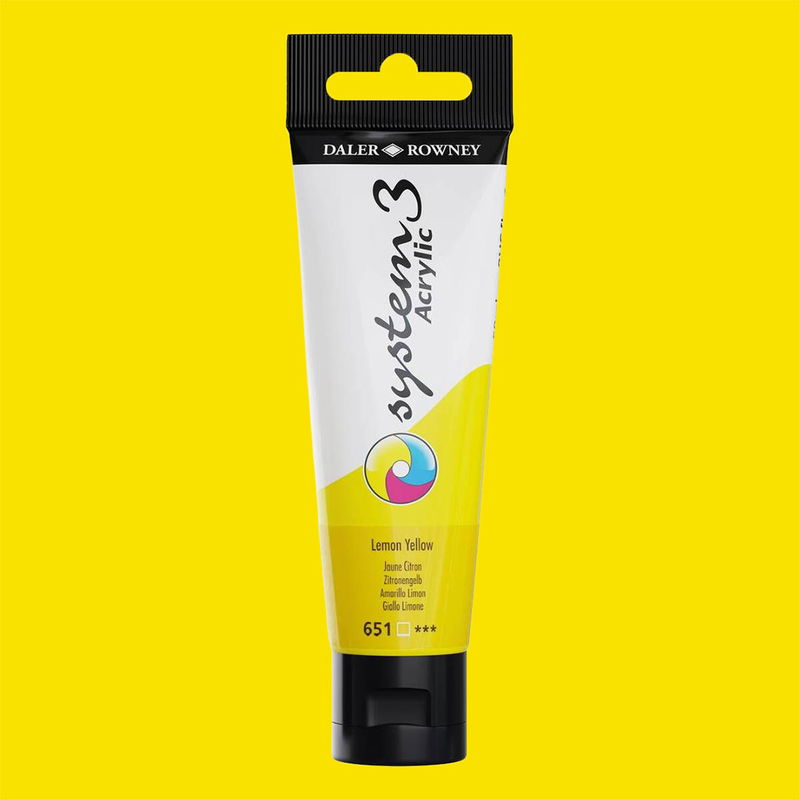 Akrylfärg i tub System3 Acrylic Lemon Yellow från Daler Rowney