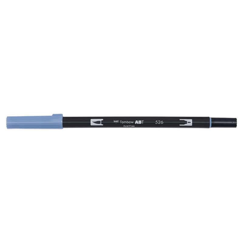 Vattenbaserad penna med två spetsar, en fineliner och en penselspets, Tombow ABT Dual brush True Blue