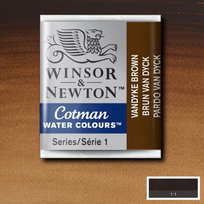 Winsor & Newton Cotman akvarellfärg halvkopp, Vandyke Brown