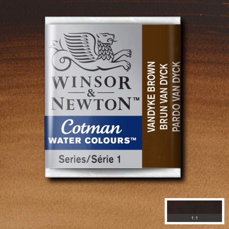 Winsor & Newton Cotman akvarellfärg halvkopp, Vandyke Brown