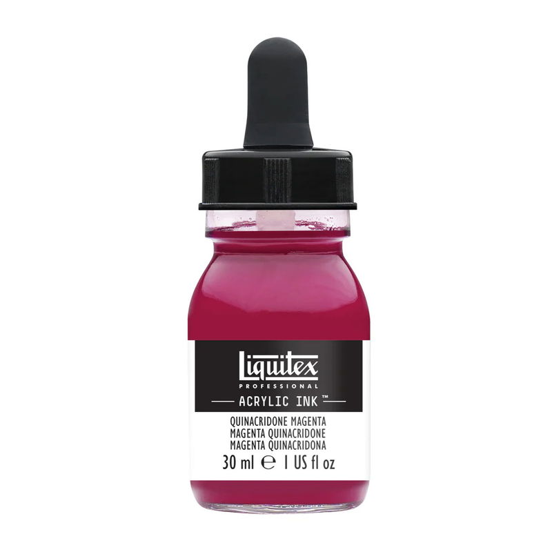 Flaska med pipett, Liquitex Professional Acrylic Ink 30 ml, Quinacridone Magenta