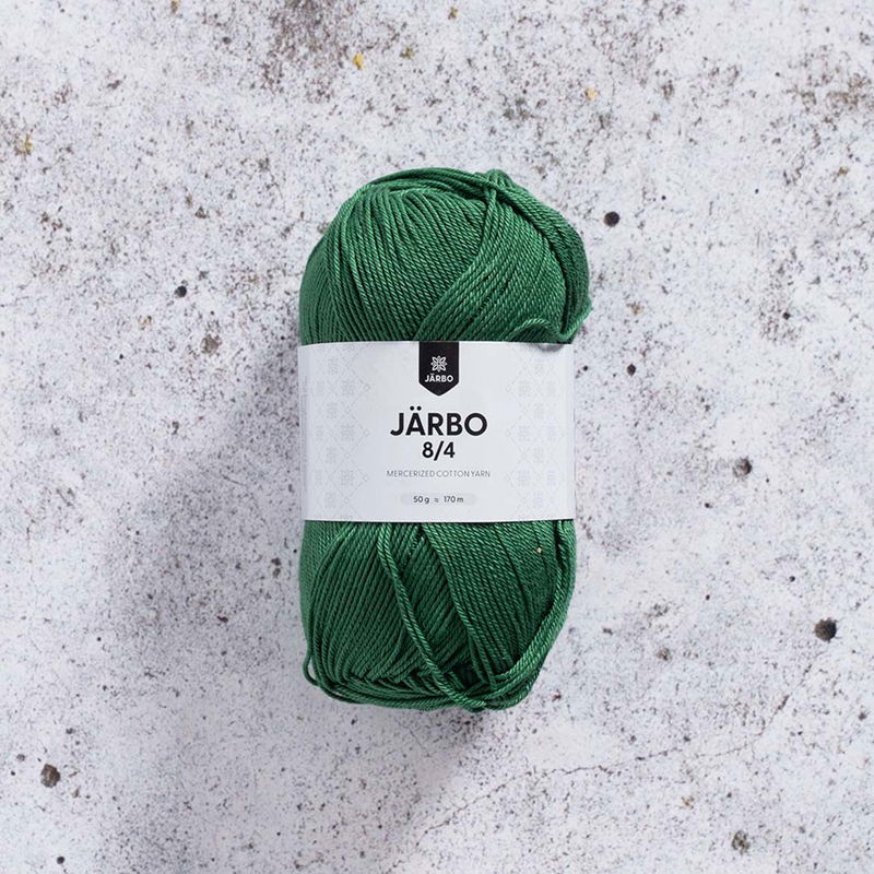 Järbo 8/4 50 gram. Julgrönt bomullsgarn. 100% bomull.