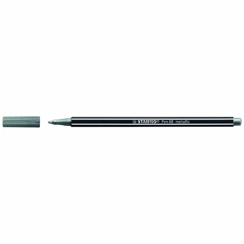 Metallisk fiberspetspenna Stabilo Pen 68 i Silver