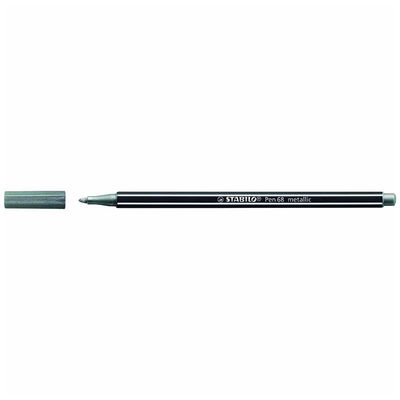 Stabilo Pen 68 Metallic Silver 1,4 mm Metallisk fiberspetspenna Stabilo Pen 68 i Silver