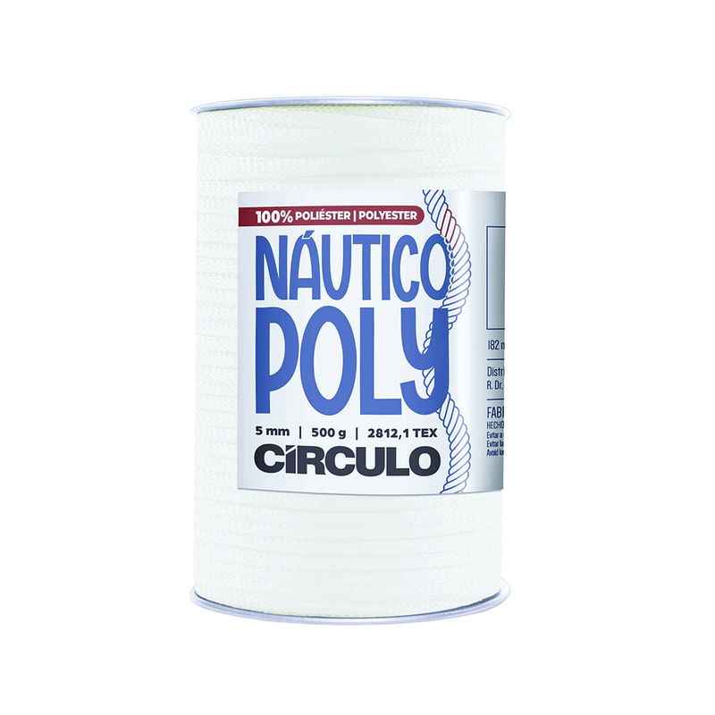 Circulo Náutico Poly 5 mm 500 g Creme polyestergarn för väskor, korgar och makramé
