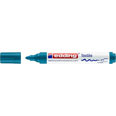Textilmarker orient blue Textilmarker med 2-3 mm spets. Tvättbar i 60 grader. Färg: Orient blue