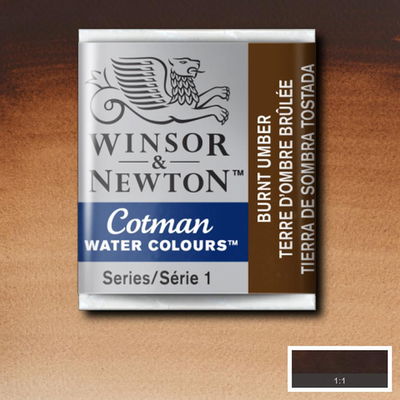 Winsor & Newton Cotman akvarellfärg halvkopp, Burnt Umber