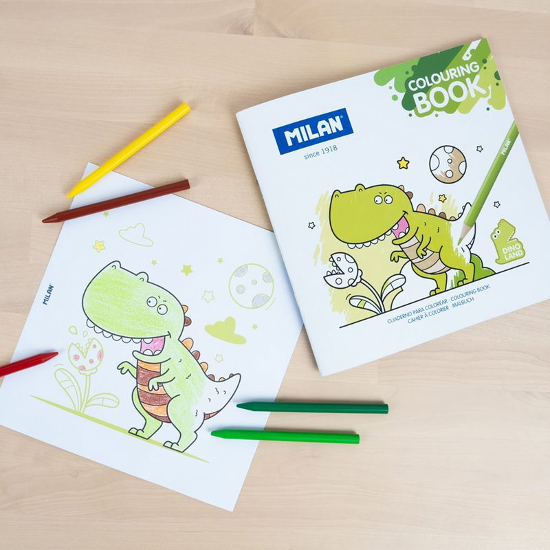 Inspiration målarbok med Dinosaurier och köttätande växter