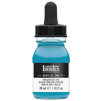 Flaska med pipett, Liquitex Professional Acrylic Ink 30 ml, Cerulean Blue Hue