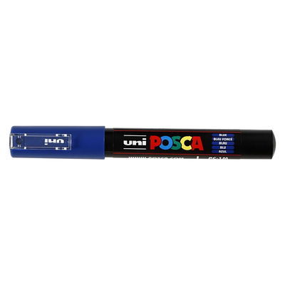 Posca PC-1MC Blue med kork, stängd marker sedd från sidan