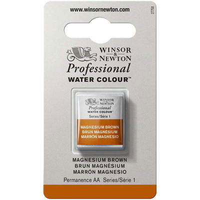 Förpackning med Winsor & Newton Professional akvarellfärg Magnesium Brown halvkopp