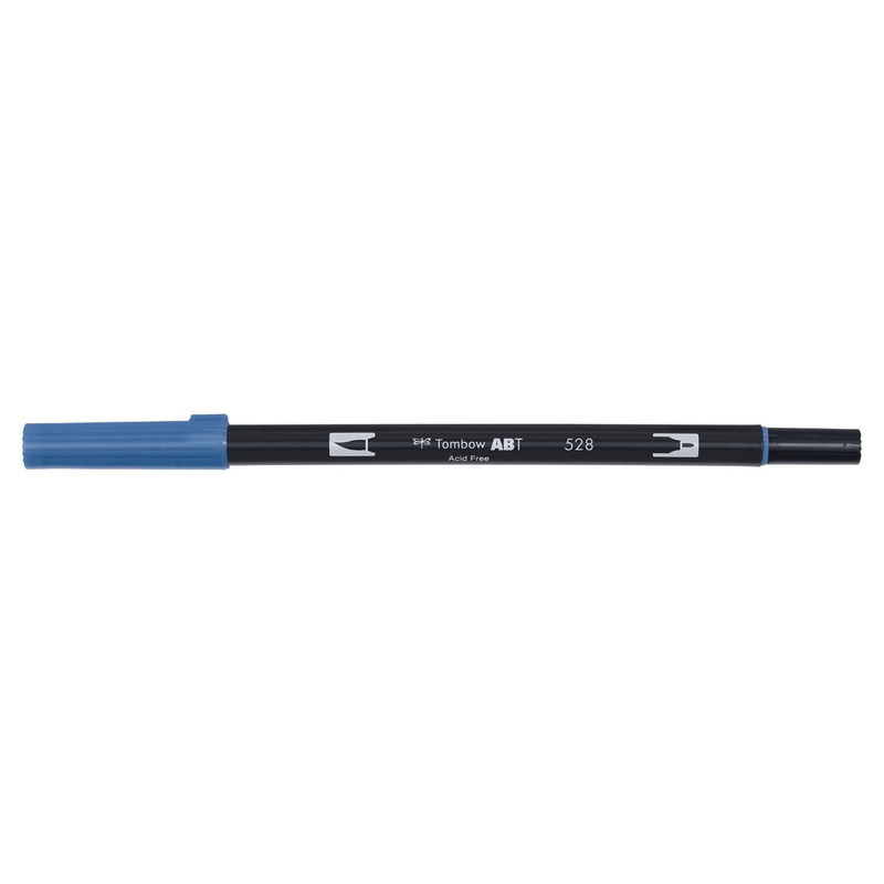 Vattenbaserad penna med två spetsar, en fineliner och en penselspets, Tombow ABT Dual brush Navy Blue