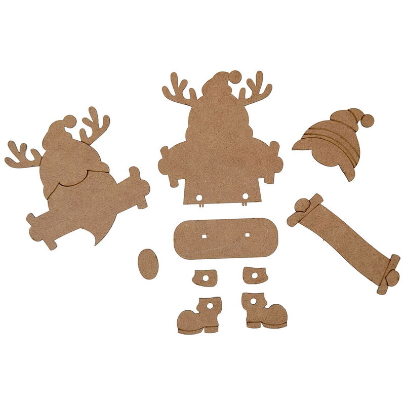 Delar till Tomte på kant med banderoll, DIY-kit, julpyssel