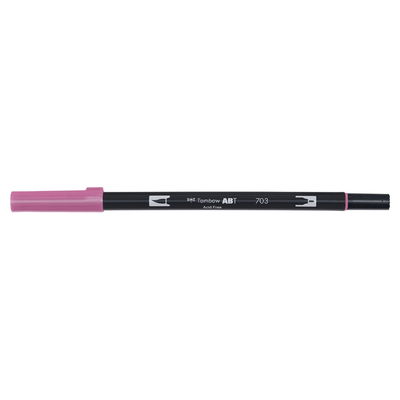 Vattenbaserad penna med två spetsar, en fineliner och en penselspets, Tombow ABT Dual brush Pink Rose